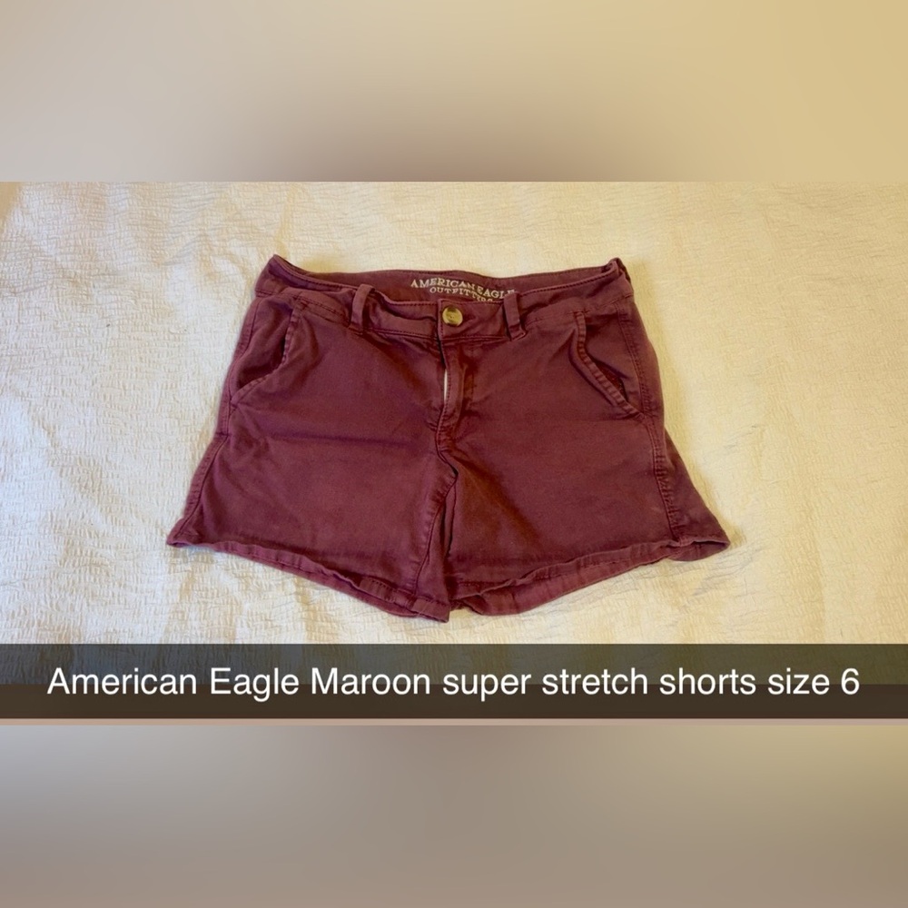 American Eagle Outfitters Women's Burgundy Jean Shorts